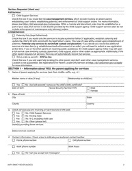 Form DCF-F-DWSC11053 Parent Application for Child Support Services - Wisconsin, Page 2