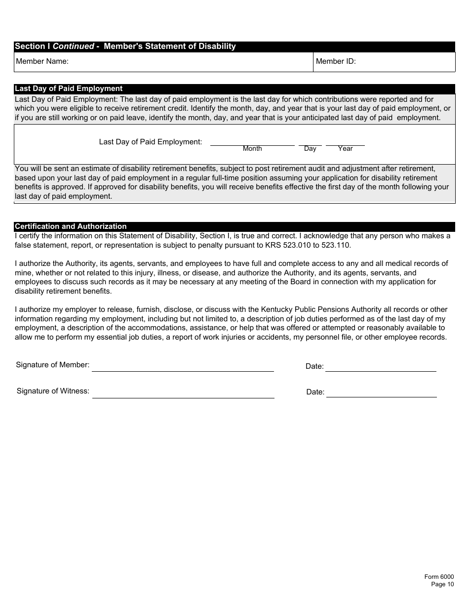 Form 6000 Notification of Retirement - Kentucky, Page 14
