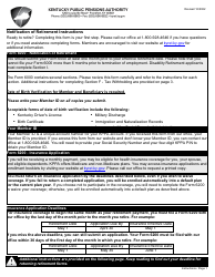 Form 6000 Notification of Retirement - Kentucky