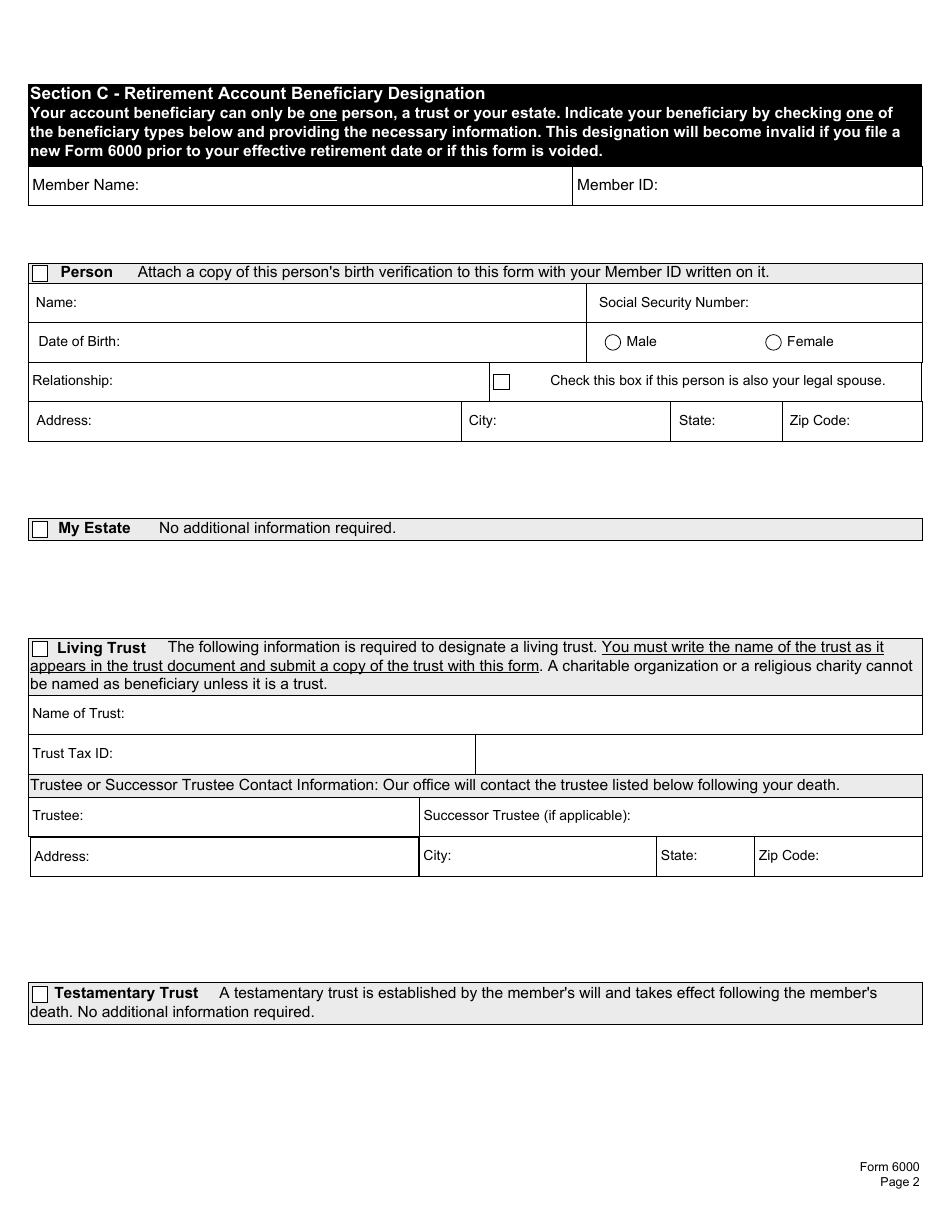 Form 6000 Notification of Retirement - Kentucky, Page 6