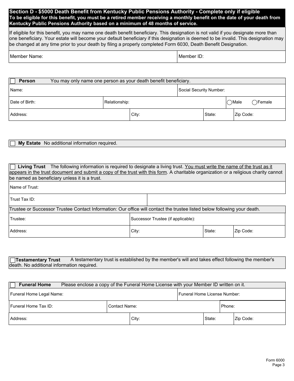 Form 6000 Notification of Retirement - Kentucky, Page 7