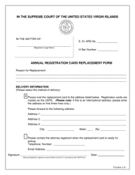 Document preview: Annual Registration Card Replacement Form - Virgin Islands