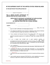 Application for a Virgin Islands Certificate of Limited Practice as a Legal Intern - Virgin Islands, Page 5