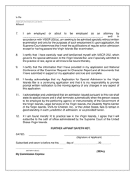 Application for Special Admission to the Virgin Islands Bar - Virgin Islands, Page 10