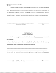 Application to Proceed in Forma Pauperis - Virgin Islands, Page 3