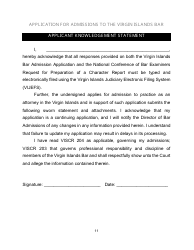 Application for Admission to the Virgin Islands Bar - Virgin Islands, Page 11