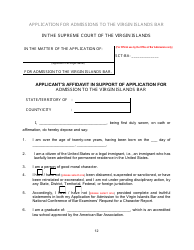 Application for Admission to the Virgin Islands Bar - Virgin Islands, Page 12