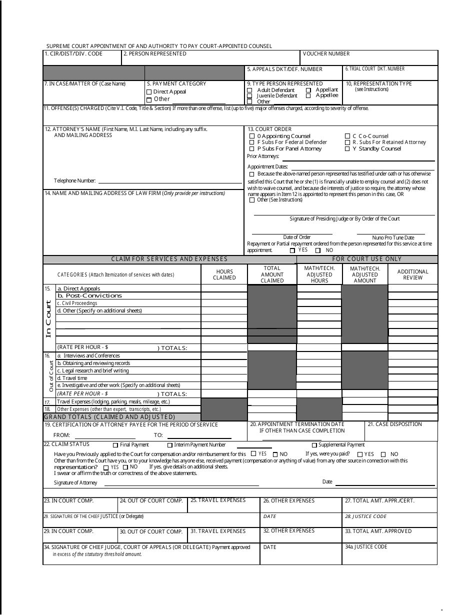 Virgin Islands Attorney Authorization and Voucher Form - Fill Out, Sign ...