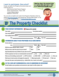 Form F-02410 Voluntary Property Checklist for Child Care Providers - Wisconsin, Page 2