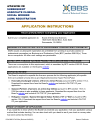 Document preview: Form DCA BBS37A-520A Application for Subsequent Associate Clinical Social Worker (Asw) Registration - California