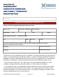 Form DCA BBS37A-590A Application for Subsequent Associate Marriage and Family Therapist (Amft) Registration - California, Page 7