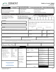 Form VL-021 Application for License/Permit - Vermont (Swahili)