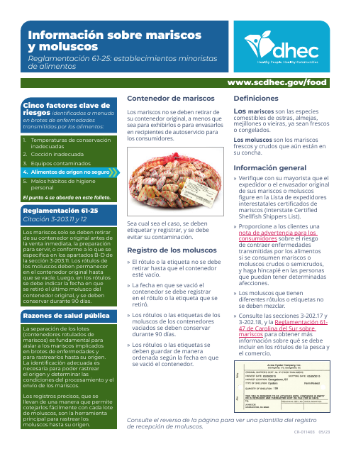 Formulario CR-011403  Printable Pdf