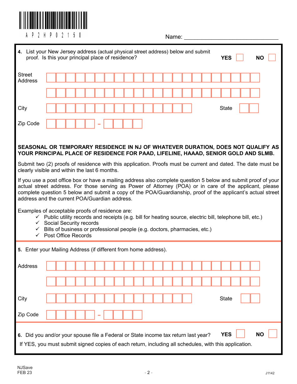 Form J1142 Njsave Application - New Jersey, Page 6