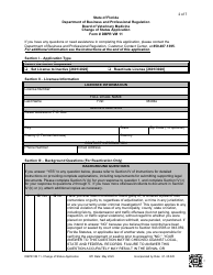 DBPR Form VM11 Change of Status Application - Florida, Page 2