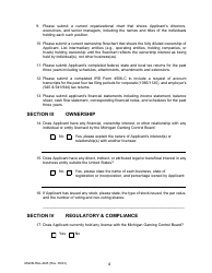 Form MGCB-RAL-4043 Racetrack License Application - Michigan, Page 4