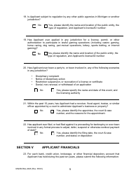 Form MGCB-RAL-4043 Racetrack License Application - Michigan, Page 5