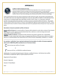 Appendix G Conflict of Interest Disclosure Form - Minnesota