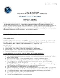 Document preview: Homeless Veteran Registry Release of Information - Minnesota