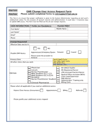 Emr Change User Access Request Form - Prince Edward Island, Canada