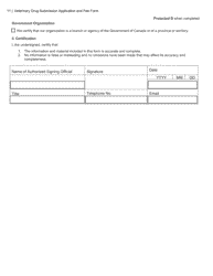 Veterinary Drug Submission Application and Fee Form - Canada, Page 11