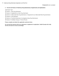 Veterinary Drug Submission Application and Fee Form - Canada, Page 2