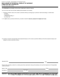 Document preview: Form DOT ADM-3082AE Disclosure of Potential Conflict of Interest Form for a&e Contracts - California