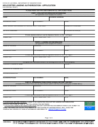Document preview: Form DOA-0204 Helicopter Landing Authorization - Application - California