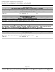 Form DOA-0204 Helicopter Landing Authorization - Application - California, Page 2