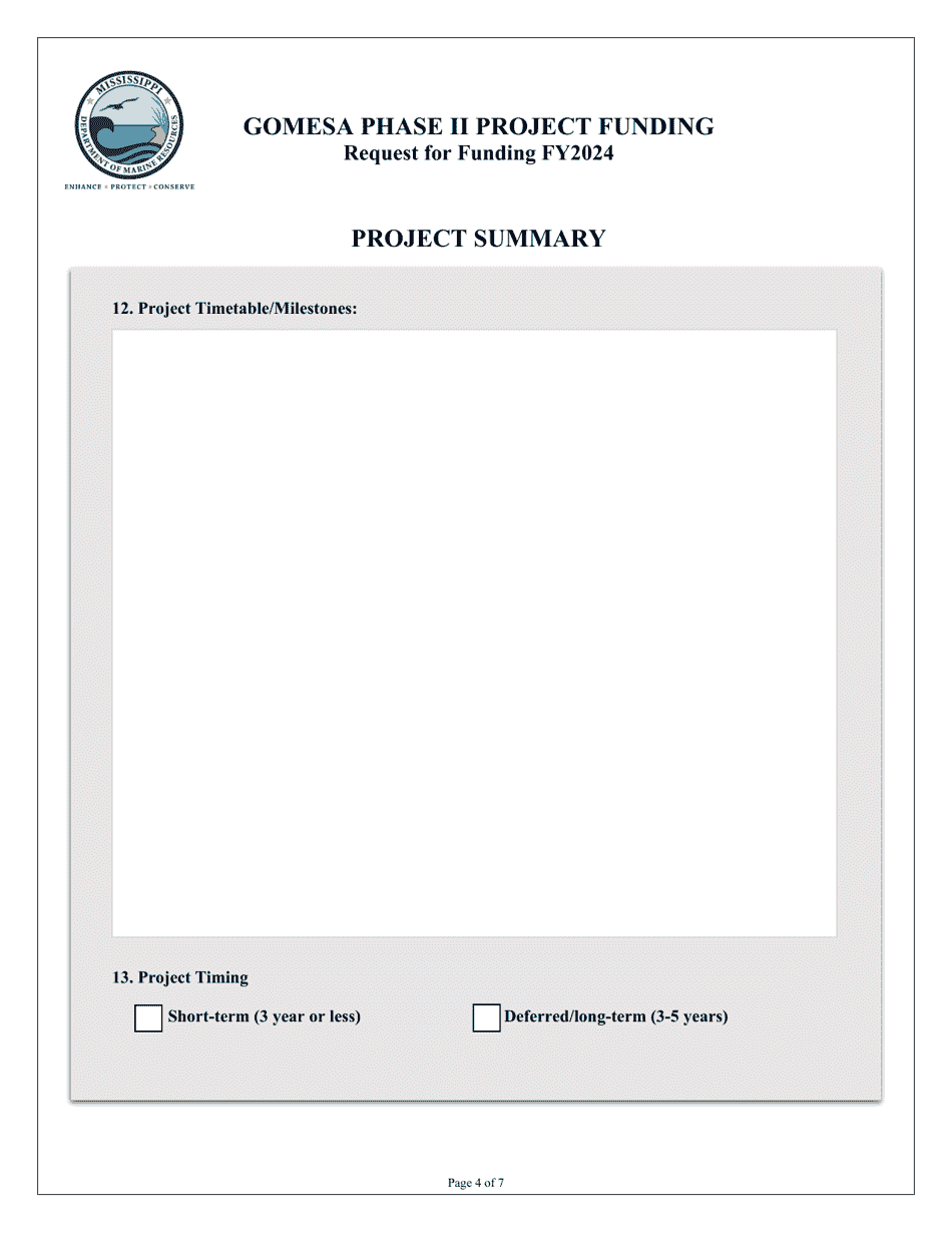 Request for Funding - Gomesa Phase II Project Funding - Mississippi, Page 4