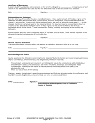 Felony Advisement of Rights, Waiver, and Plea - County of Sonoma, California, Page 4