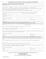 Form 468 Confidential Eye/Medical/Mental Examination Report - Alaska, Page 2