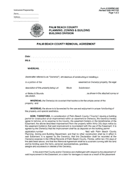 Document preview: Form 025PBO-043 Palm Beach County Removal Agreement - Palm Beach County, Florida