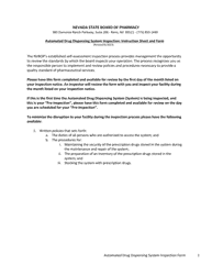 Document preview: Automated Drug Dispensing System Inspection Form - Nevada