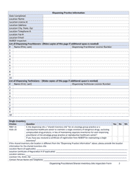 Dispensing Practitioner/Shared Inventory Site Inspection Form - Nevada, Page 2