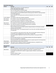 Dispensing Practitioner/Shared Inventory Site Inspection Form - Nevada, Page 5