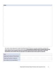 Dispensing Practitioner/Shared Inventory Site Inspection Form - Nevada, Page 6