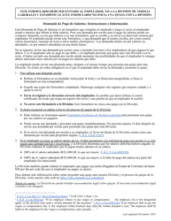 Document preview: Demanda De Pago De Salarios - Colorado (Spanish)