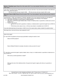 Labor Standards Complaint Form - Colorado, Page 10