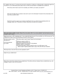 Labor Standards Complaint Form - Colorado, Page 11