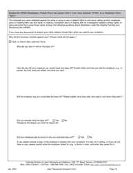Labor Standards Complaint Form - Colorado, Page 18