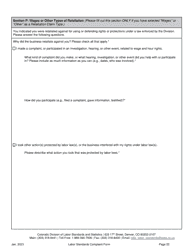 Labor Standards Complaint Form - Colorado, Page 22