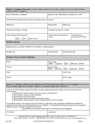 Labor Standards Complaint Form - Colorado, Page 4