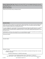 Labor Standards Complaint Form - Colorado, Page 7