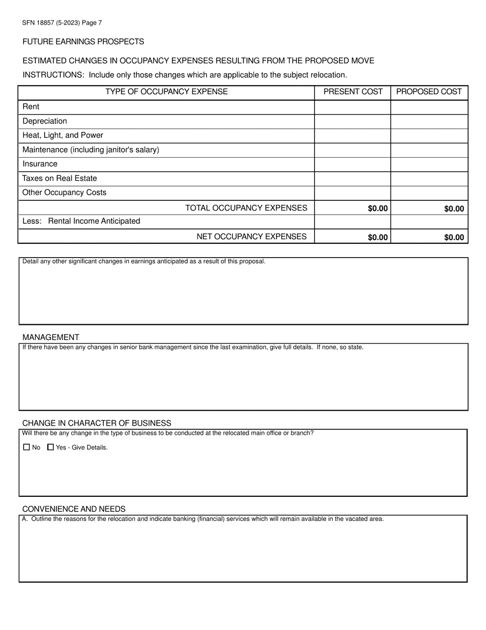 Form SFN18857 Application to Move Main Office or Facility (branch) - North Dakota, Page 7