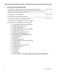 Workplace Safety Program Questionnaire - Delaware, Page 6