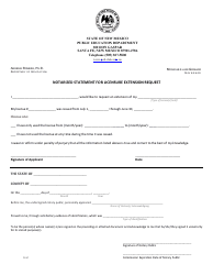 Document preview: Notarized Statement for Licensure Extension Request - New Mexico