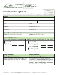 Document preview: Form AGR-4725 Crucifer Quarantine Tag Request - Washington