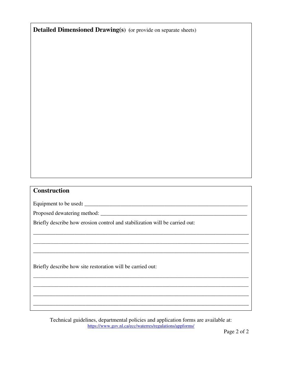 Schedule E Pipe Crossing / Water Intake - Newfoundland and Labrador, Canada, Page 2