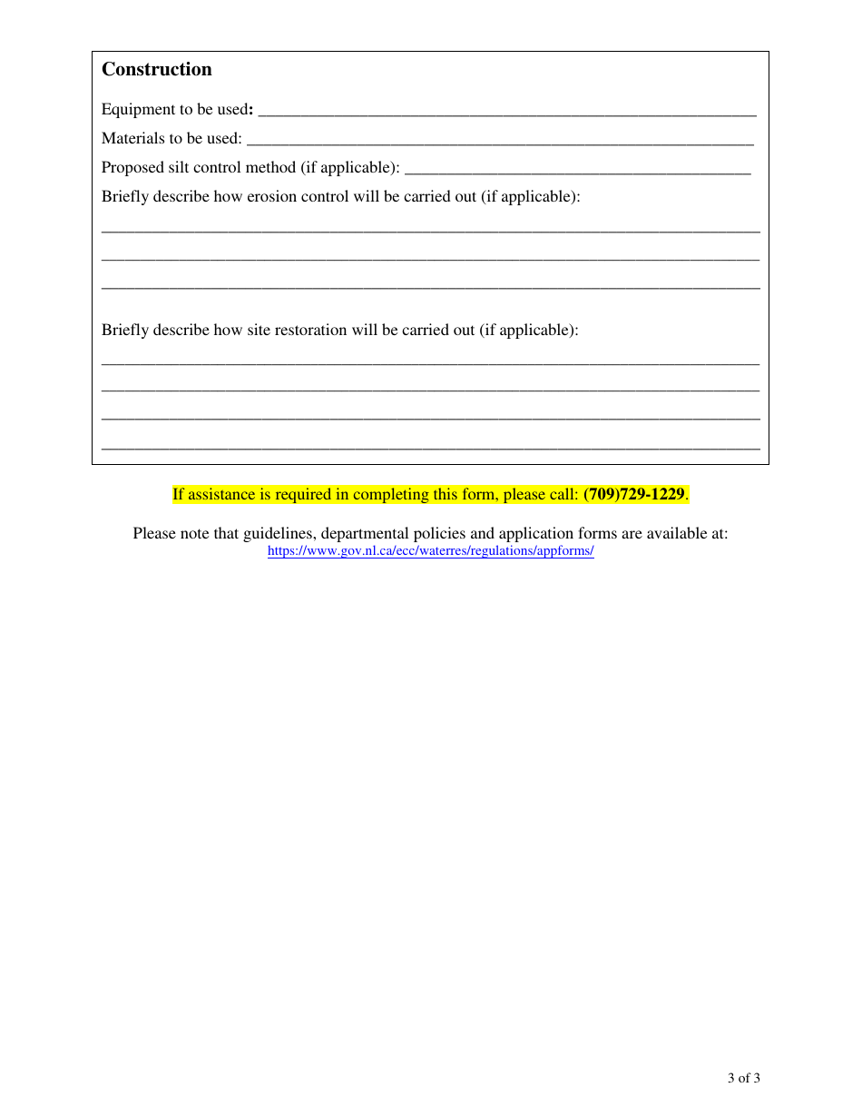 Schedule I Development in a Designated Flood Risk Area - Newfoundland and Labrador, Canada, Page 3
